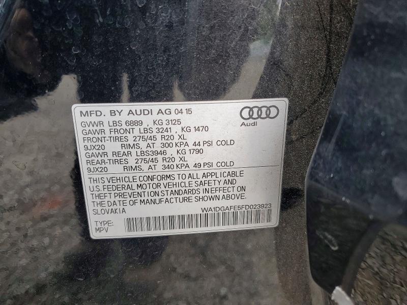 2015 Audi Q7 მანქანა იყიდება აუქციონზე, vin: WA1DGAFE5FD023923, აუქციონის ნომერი: 69960656