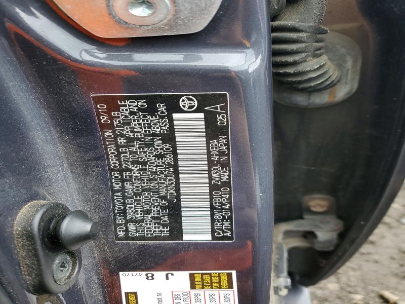 Aukcja sprzedaży 2010 Toyota Prius, vin: JTDKN3DU7A1286109, numer aukcji: 70993866