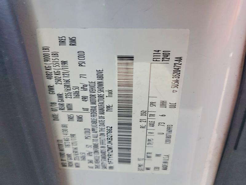 Продажа на аукционе авто 2018 Ford Transit, vin: 1FTYR1ZM7JKB27662, номер лота: 70693406