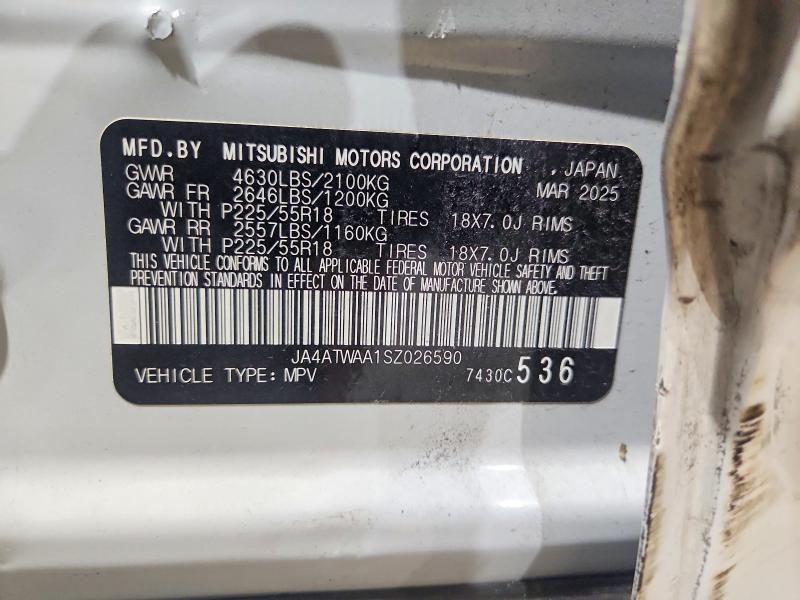 Aukcja sprzedaży 2025 Mitsubishi Eclipse Cross, vin: JA4ATWAA1SZ026590, numer aukcji: 71093146