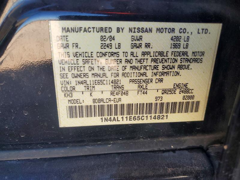 Aukcja sprzedaży 2005 Nissan Altima, vin: 1N4AL11E65C114821, numer aukcji: 67381176