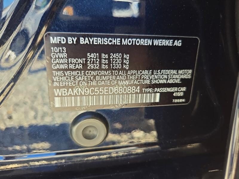 2014 Bmw 550 მანქანა იყიდება აუქციონზე, vin: WBAKN9C55ED680884, აუქციონის ნომერი: 70780246