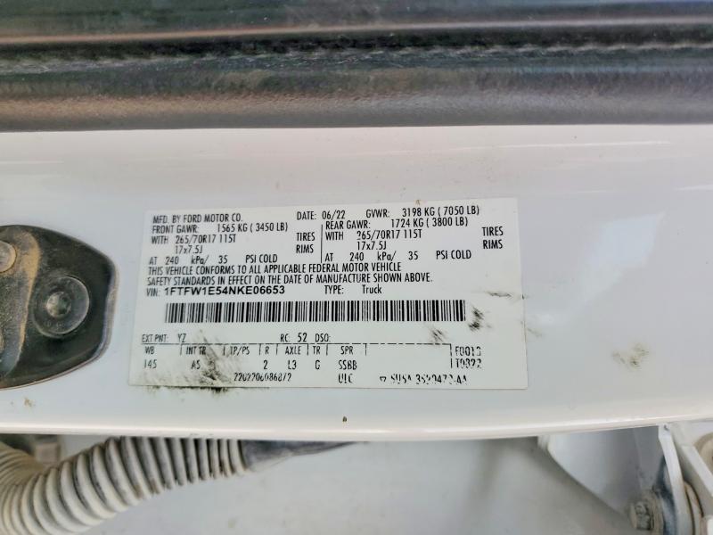 Продажа на аукционе авто 2022 Ford F150, vin: 1FTFW1E54NKE06653, номер лота: 67993556