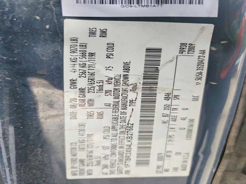 Aukcja sprzedaży 2020 Ford Transit, vin: 1FTBR3X84LKB27662, numer aukcji: 69054816