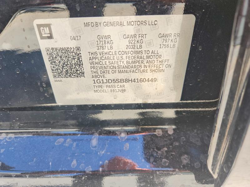 Продажа на аукционе авто 2017 Chevrolet Sonic, vin: 1G1JD5SB8H4160449, номер лота: 69967816