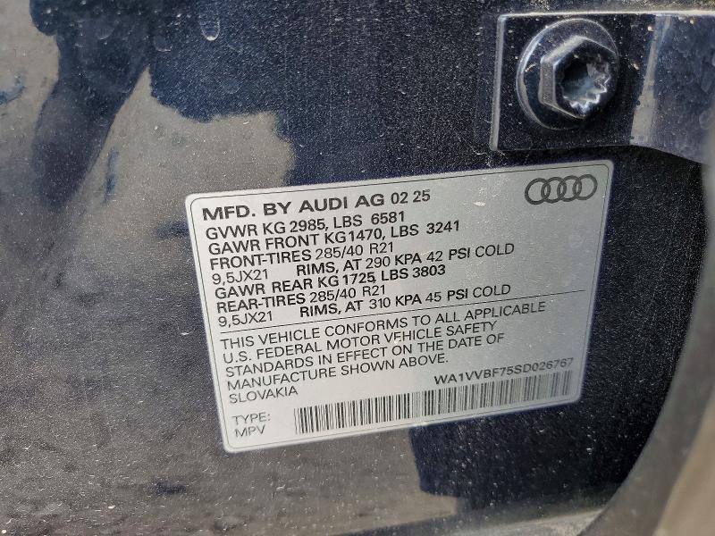 2025 Audi Q7 მანქანა იყიდება აუქციონზე, vin: WA1VVBF75SD026767, აუქციონის ნომერი: 67289466