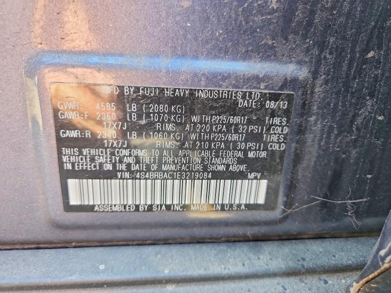 Aukcja sprzedaży 2014 Subaru Outback, vin: 4S4BRBAC1E3219084, numer aukcji: 68098016