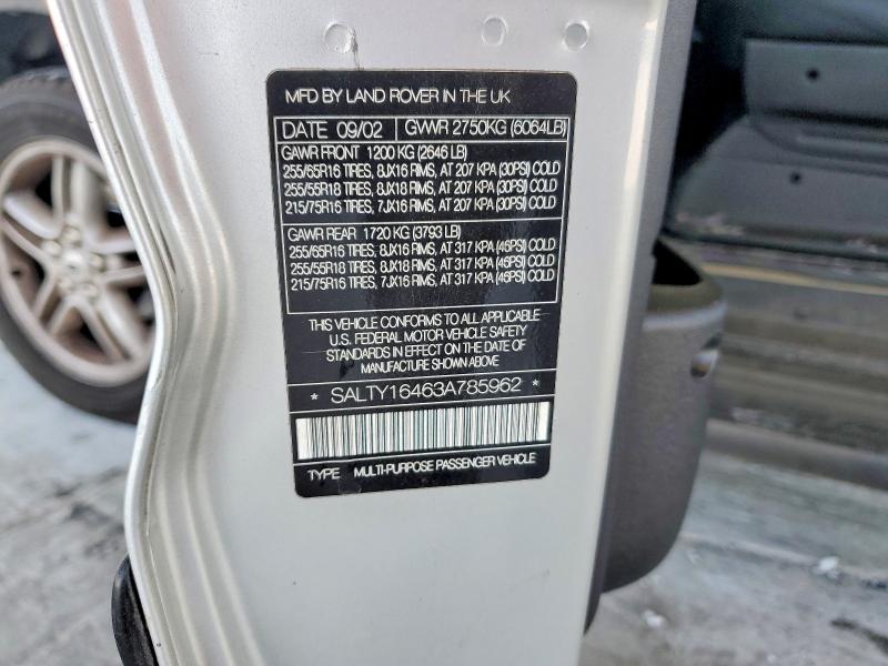 Продажа на аукционе авто 2003 Land Rover Discovery Ii, vin: SALTY16463A785962, номер лота: 68372156