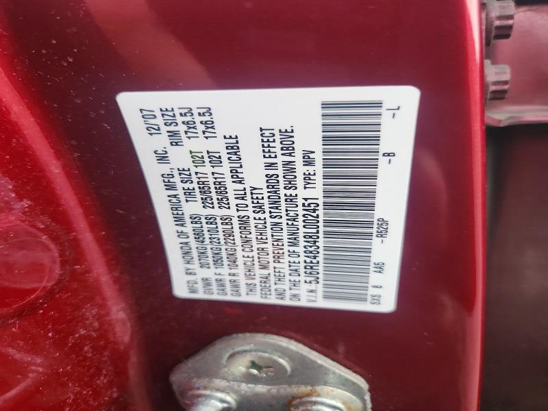 Aukcja sprzedaży 2008 Honda Cr-v, vin: 5J6RE48348L002451, numer aukcji: 67997986