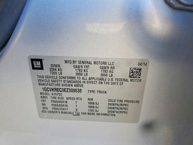 Aukcja sprzedaży 2014 Chevrolet Silverado, vin: 1GCVKREC0EZ309638, numer aukcji: 68004076
