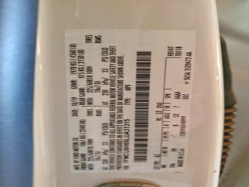 Auction sale of the 2020 Ford Escape, vin: 1FMCU0H69LUA31315, lot number: 67216066