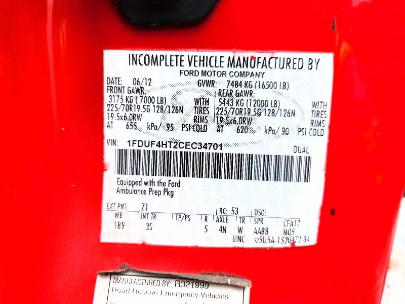 2012 Ford F450 მანქანა იყიდება აუქციონზე, vin: 1FDUF4HT2CEC34701, აუქციონის ნომერი: 70146526
