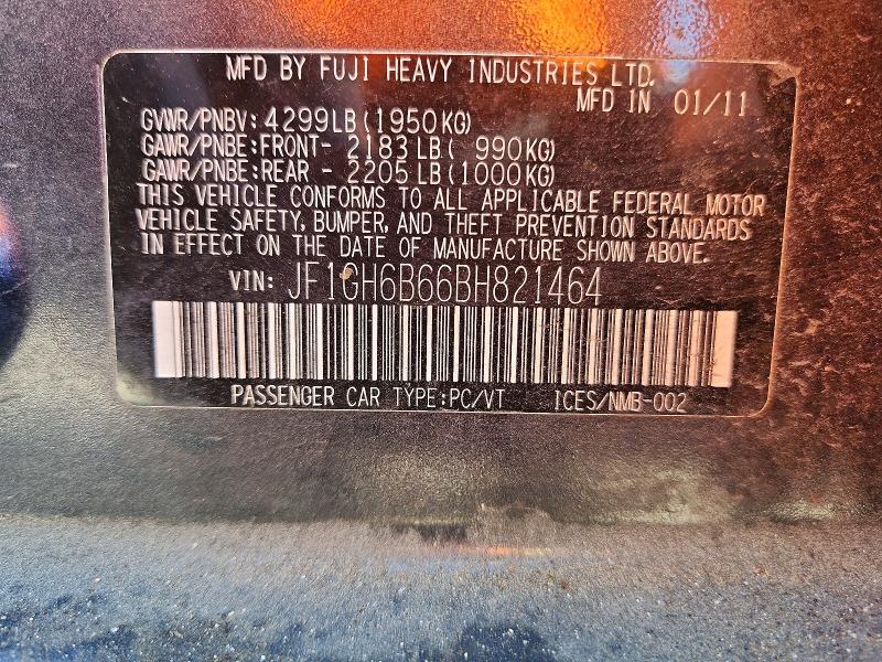 67501496 :رقم المزاد ، JF1GH6B66BH821464 vin ، 2011 Subaru Impreza مزاد بيع