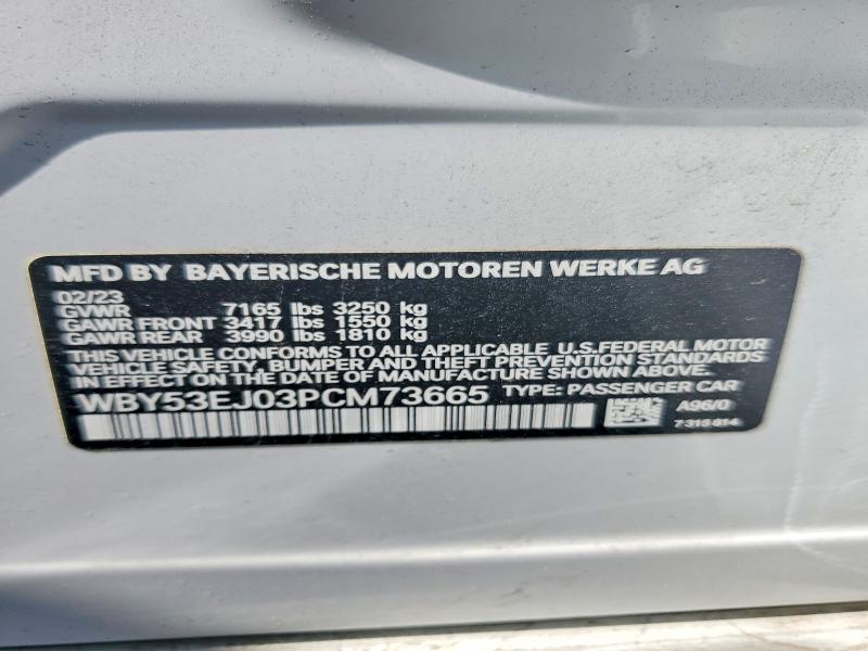 Aukcja sprzedaży 2023 Bmw I7, vin: WBY53EJ03PCM73665, numer aukcji: 68846936