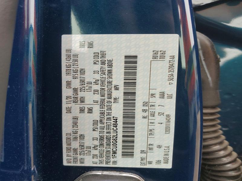Aukcja sprzedaży 2020 Ford Escape, vin: 1FMCU0G62LUC48447, numer aukcji: 69084046