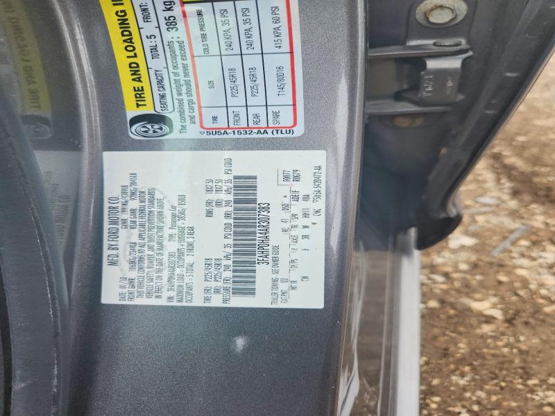 Продажа на аукционе авто 2010 Ford Fusion, vin: 3FAHP0HA4AR307383, номер лота: 69170406