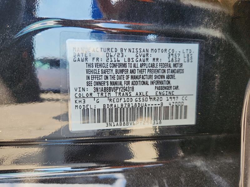 2023 Nissan Sentra მანქანა იყიდება აუქციონზე, vin: 3N1AB8BV6PY294318, აუქციონის ნომერი: 69170076
