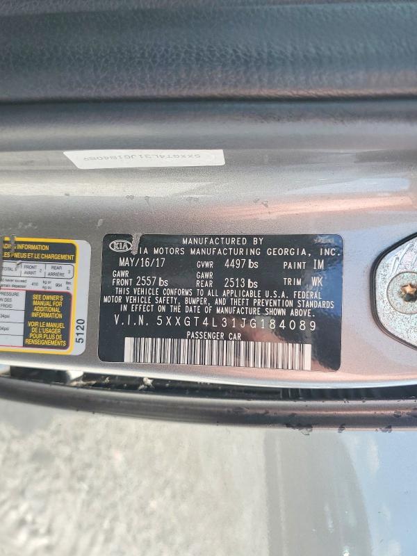 Продаж на аукціоні авто 2018 Kia Optima, vin: 5XXGT4L31JG184089, номер лоту: 67247256