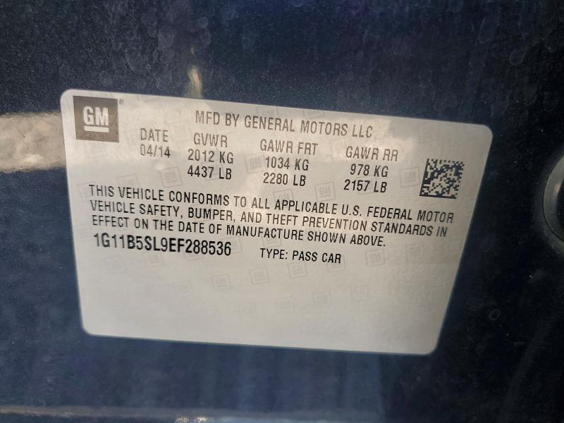 Aukcja sprzedaży 2014 Chevrolet Malibu, vin: 1G11B5SL9EF288536, numer aukcji: 68700446