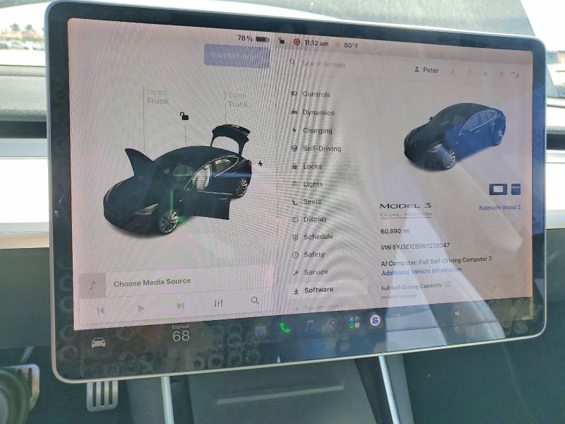 Продаж на аукціоні авто 2019 Tesla Model 3, vin: 5YJ3E1EB5KF238347, номер лоту: 69042836