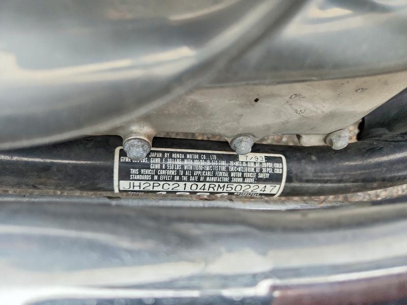 66731196 :رقم المزاد ، JH2PC2104RM502247 vin ، 1994 Honda Vt600 مزاد بيع