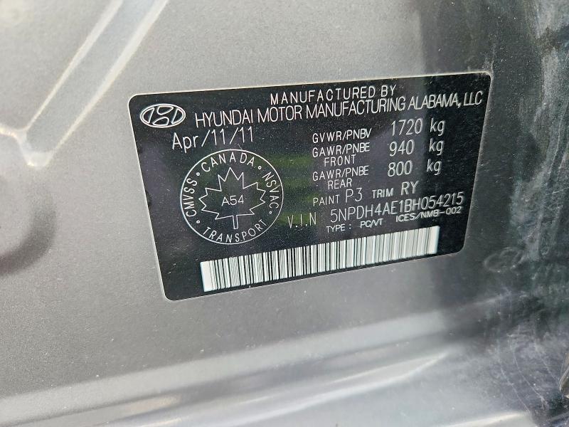 Продажа на аукционе авто 2011 Hyundai Elantra, vin: 5NPDH4AE1BH054215, номер лота: 66606266