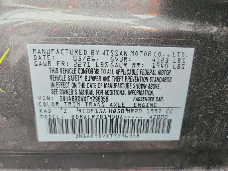 2026 Nissan Sentra მანქანა იყიდება აუქციონზე, vin: 3N1AB9DVXTY296358, აუქციონის ნომერი: 69866026