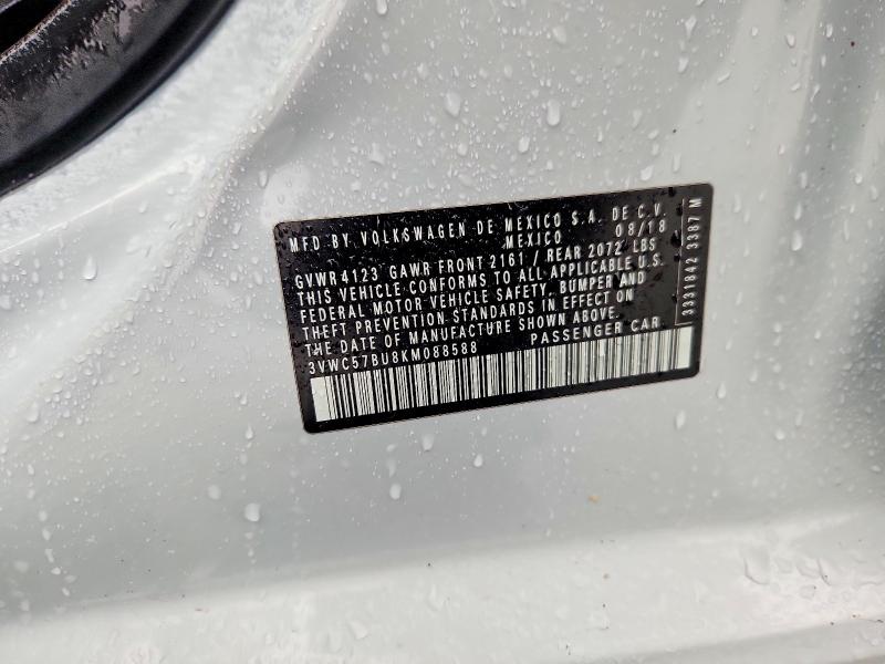 Продаж на аукціоні авто 2019 Volkswagen Jetta, vin: 3VWC57BU8KM088588, номер лоту: 70019176