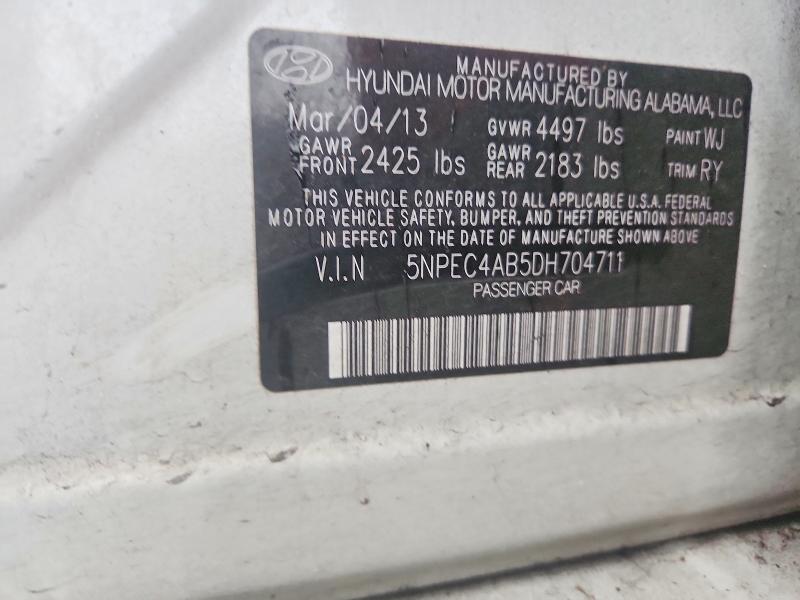 Продажа на аукционе авто 2013 Hyundai Sonata, vin: 5NPEC4AB5DH704711, номер лота: 67873726