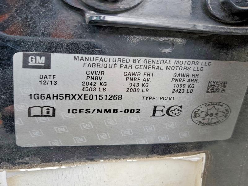 68880616 :رقم المزاد ، 1G6AH5RXXE0151268 vin ، 2014 Cadillac Ats مزاد بيع