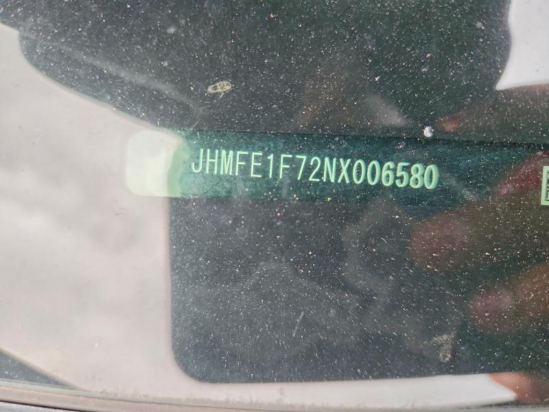 2022 Honda Civic მანქანა იყიდება აუქციონზე, vin: JHMFE1F72NX006580, აუქციონის ნომერი: 70245006