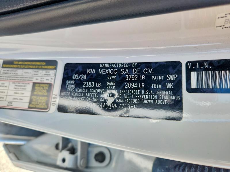 Aukcja sprzedaży 2024 Kia Forte, vin: 3KPF24AD1RE771388, numer aukcji: 67912106