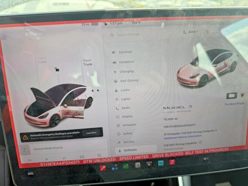2018 Tesla Model 3 მანქანა იყიდება აუქციონზე, vin: 5YJ3E1EA4JF034371, აუქციონის ნომერი: 66128886
