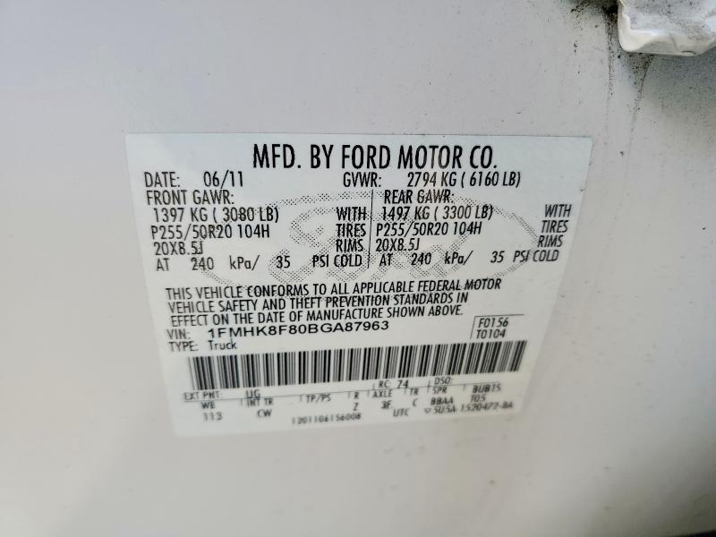 Продажа на аукционе авто 2011 Ford Explorer, vin: 1FMHK8F80BGA87963, номер лота: 70009556