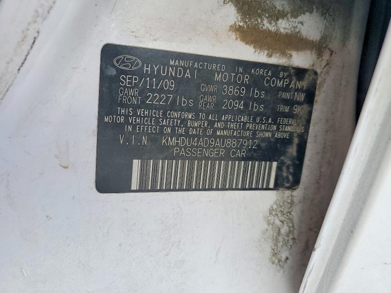 Продаж на аукціоні авто 2010 Hyundai Elantra, vin: KMHDU4AD9AU887912, номер лоту: 69389156