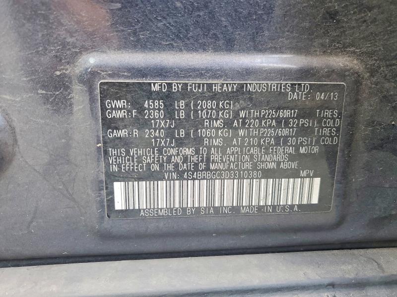 Aukcja sprzedaży 2013 Subaru Outback, vin: 4S4BRBGC3D3310380, numer aukcji: 67427416