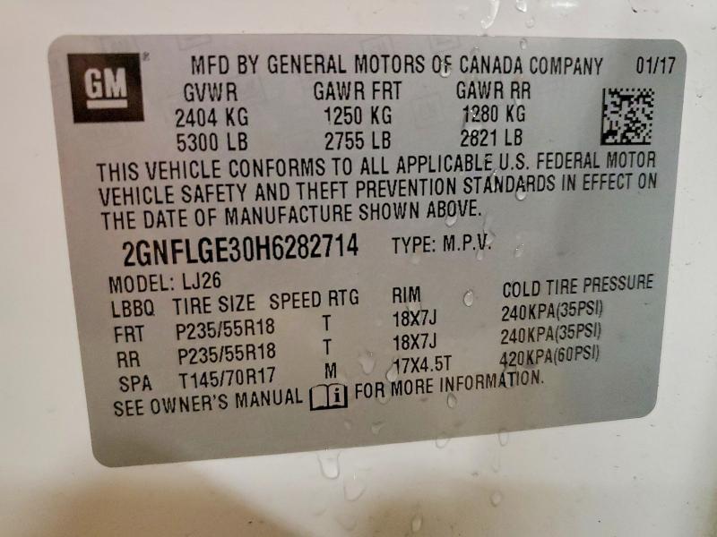 2017 Chevrolet Equinox მანქანა იყიდება აუქციონზე, vin: 2GNFLGE30H6282714, აუქციონის ნომერი: 68785666