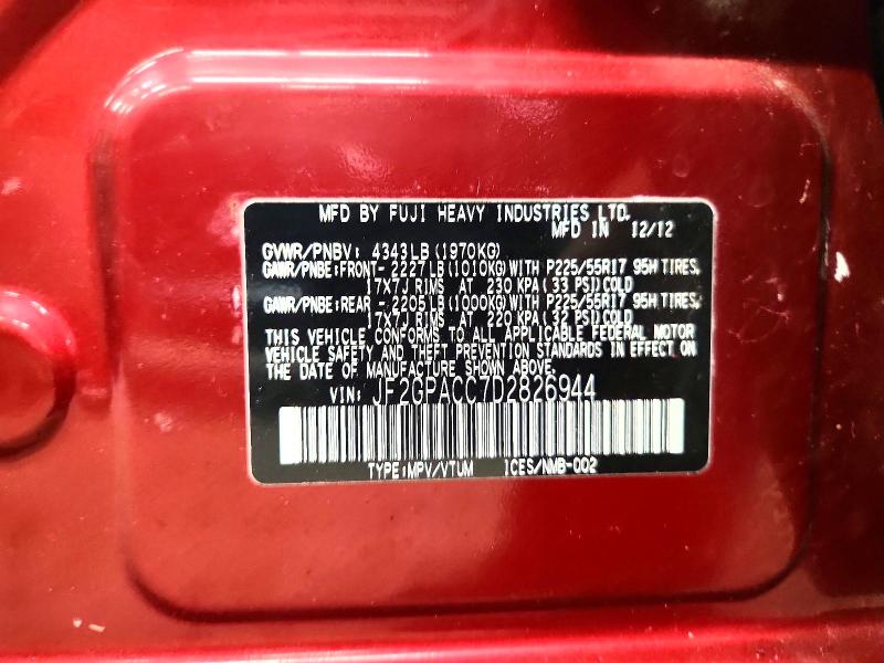 Продажа на аукционе авто 2013 Subaru Xv Crosstrek, vin: JF2GPACC7D2826944, номер лота: 67892976