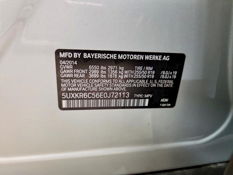 68744326 :رقم المزاد ، 5UXKR6C56E0J72113 vin ، 2014 Bmw X5 مزاد بيع