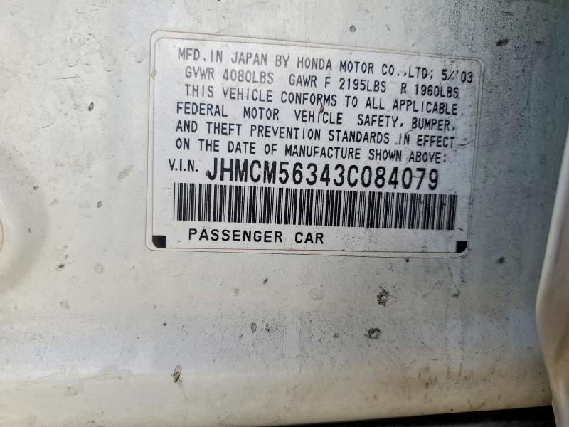 69386566 :رقم المزاد ، JHMCM56343C084079 vin ، 2003 Honda Accord مزاد بيع