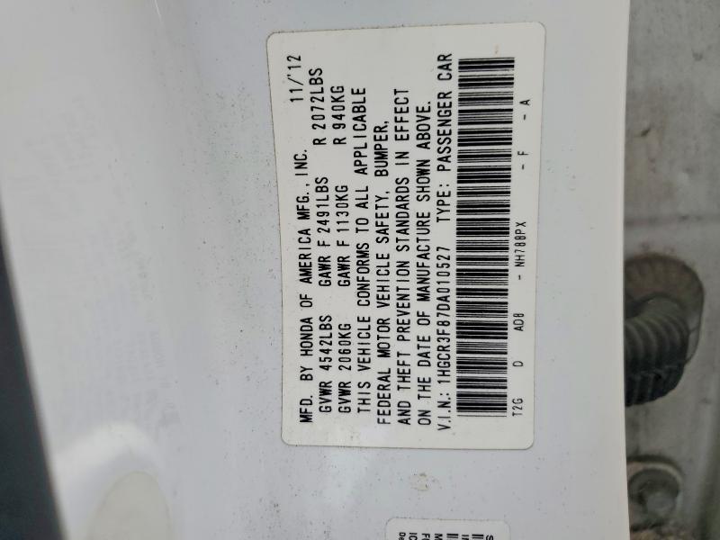 Aukcja sprzedaży 2013 Honda Accord, vin: 1HGCR3F87DA010527, numer aukcji: 70424596