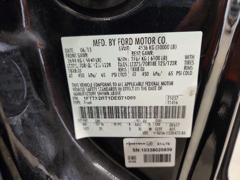 68016496 :رقم المزاد ، 1FT7X2BT1DEB71099 vin ، 2013 Ford F250 مزاد بيع