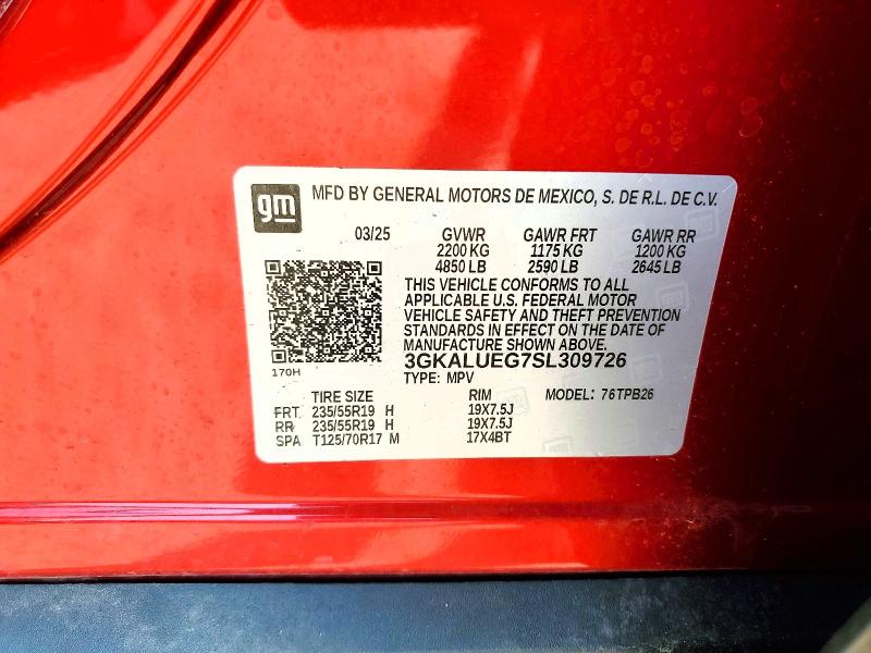 Продажа на аукционе авто 2025 Gmc Terrain, vin: 3GKALUEG7SL309726, номер лота: 68630906