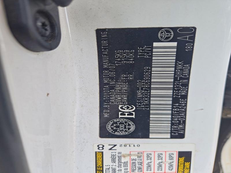 Продажа на аукционе авто 2008 Toyota Corolla Matrix, vin: 2T1KR32E78C690629, номер лота: 69763196