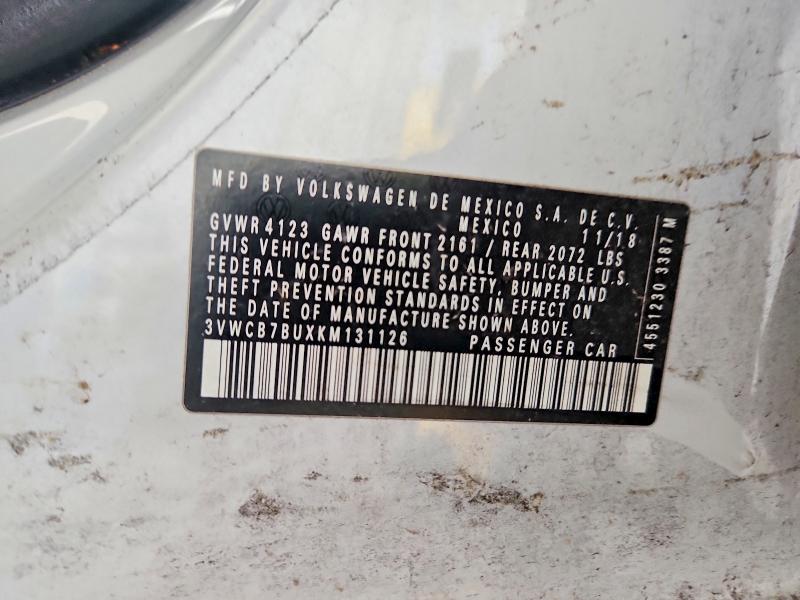 Продаж на аукціоні авто 2019 Volkswagen Jetta, vin: 3VWCB7BUXKM131126, номер лоту: 68853406