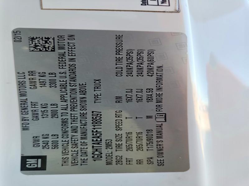 71078086 :رقم المزاد ، 1GCHTAEA5F1188597 vin ، 2015 Chevrolet Colorado مزاد بيع