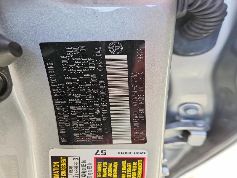 2023 Toyota Camry მანქანა იყიდება აუქციონზე, vin: 4T1T11BK2PU098090, აუქციონის ნომერი: 68162616