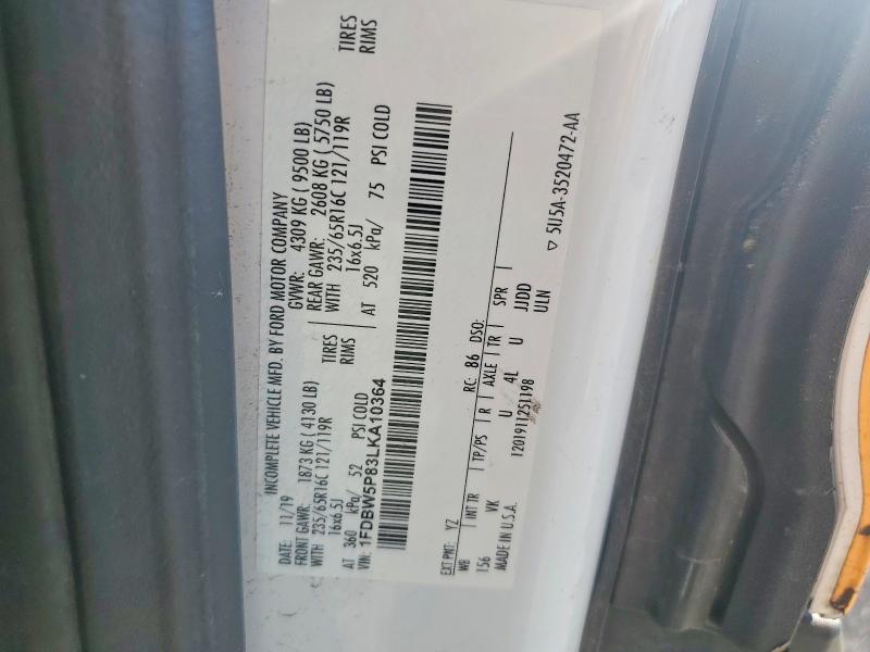 Продаж на аукціоні авто 2020 Ford Transit, vin: 1FDBW5P83LKA10364, номер лоту: 65502956
