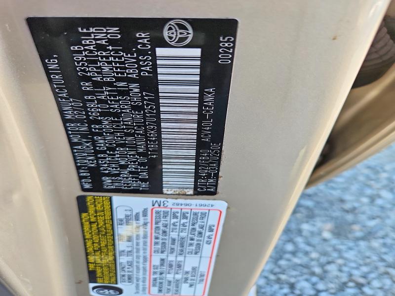 Aukcja sprzedaży 2007 Toyota Camry, vin: 4T1BE46K97U125717, numer aukcji: 68380476