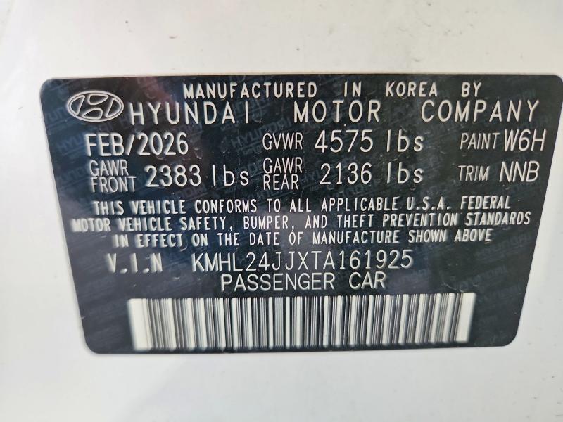 Продажа на аукционе авто 2026 Hyundai Sonata Hybrid, vin: KMHL24JJXTA161925, номер лота: 69967246